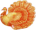 UP Glitter Turkey Shaped Melamine Serving Platter, Thanksgiving Party Tray, Festive Fall Design, for Snacks, Appetizers, and Desserts, Orange, 19 x 15 Inch