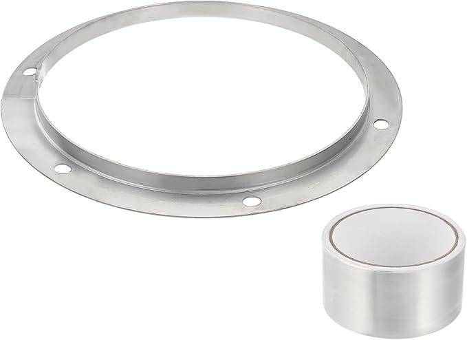 PATIKIL 10 Inch Duct Connector Flange, Metal Straight Pipe Exhaust Flange Duct Mounting Plate for Heating Cooling Ventilation HVAC System, 304 Stainless Steel