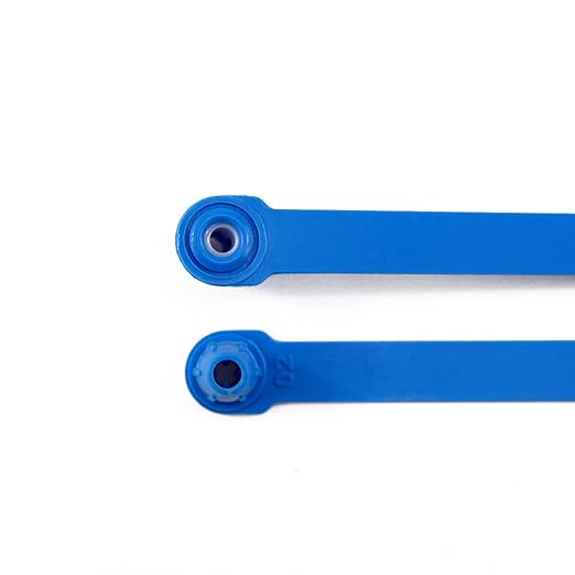 Leadseals(R) 100 Blue Tite-Lock Plastic Tractor Truck Door Seal Tamper Proof Security Tags Numbered Safty Disposable Locks for Trailer Logistics Shipping Transport, Tamper Resistant