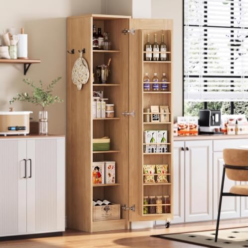 IRONCK Narrow Kitchen Pantry Cabinet, 72" H,Slim for Small Place