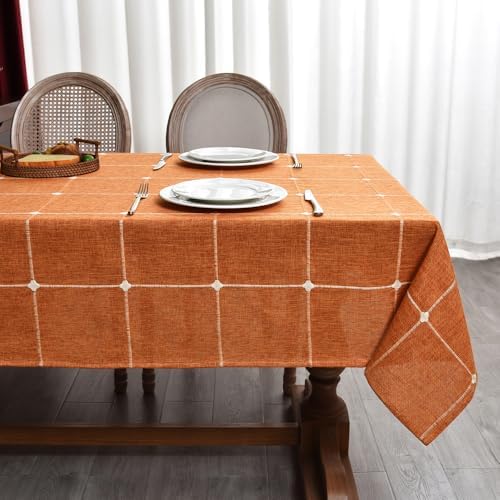 Zobesta Orange Tablecloths Rectangular 98x53 Inch Fall Table Cloth Linen