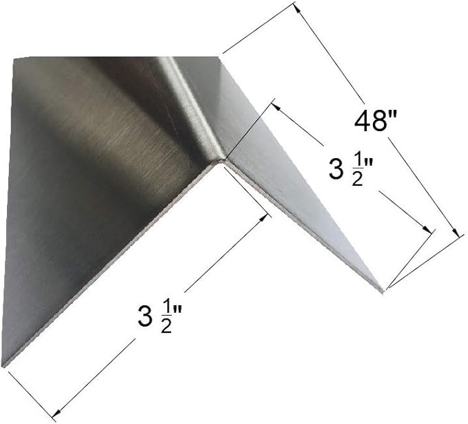 Brushed 304 Stainless Steel Corner Guards, 48" Wall Protectors, 20ga & 16ga, Available in 1/2" to 4", Multi-Pack Options (1, 2, 5, or 10) (1, 3 1/2 x 3 1/2, 16ga, No Hug Edges)