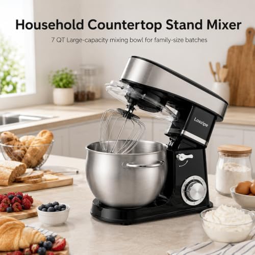 Household Stand Mixer, 7QT Kitchen Electric Mixer for Home Baking