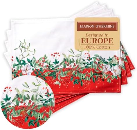 Maison d' Hermine Placemats Set of 4 Reusable 100% Cotton (13"x19")