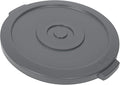 Restaurantware-LID ONLY: RW Clean Waste Container Lid, 1 Round Trash Can Cover - Waste Bin Sold Separately, For 20 Gallon Dustbin, Built-In Handle, Gray Plastic Garbage Can Cover, Heavy-Duty