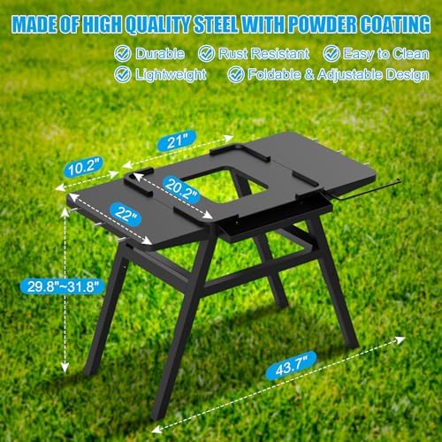Adjustable Cart for Ninja Outdoor Woodfire Grill Stand OG700 OG800 OG900