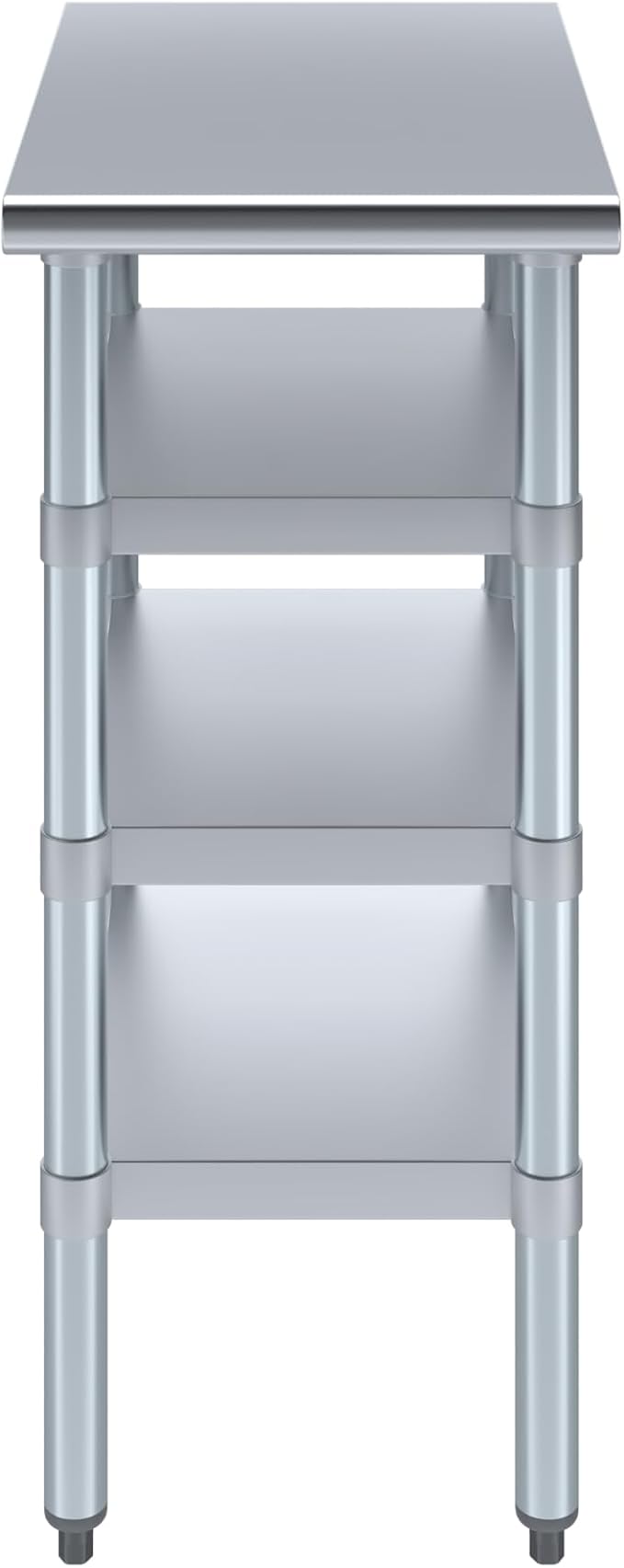 24 in. x 15 in. Stainless Steel Work Table with Three Bottom Shelves | NSF Kitchen Prep Table | Utitly Metal Table