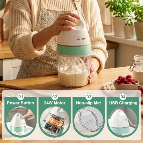 MIGECON Stand Mixer Electric Kitchen Mixer 900ml Egg Electric Whisk, White