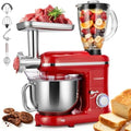 VIVOHOME 3-in-1 Stand Mixer, 6-Quart Tilt-Head Mixer, 10 Speeds, Red