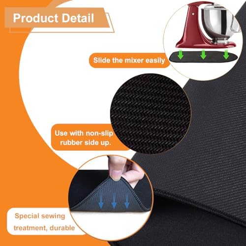 Sliding Mat for Kitchenaid Mixer, Kitchen Appliance Slide Mats Pads, Slide Tray Mixer Mover Slider Mat Pad Compatible with Kitchenaid 4.5-5 Qt Tilt-Head Stand Mixer,Kitchen aid Mixers Accessories