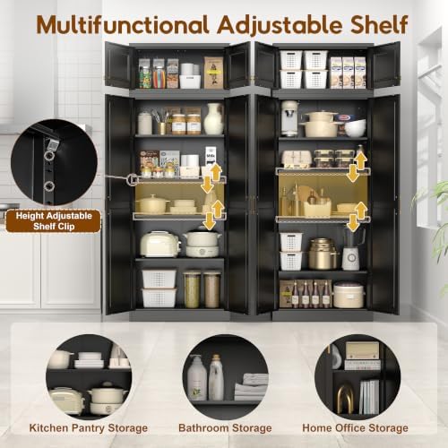 UNICOLY 86.6" Kitchen Pantry Cabinet, Pantry Storage Cabinet with Doors