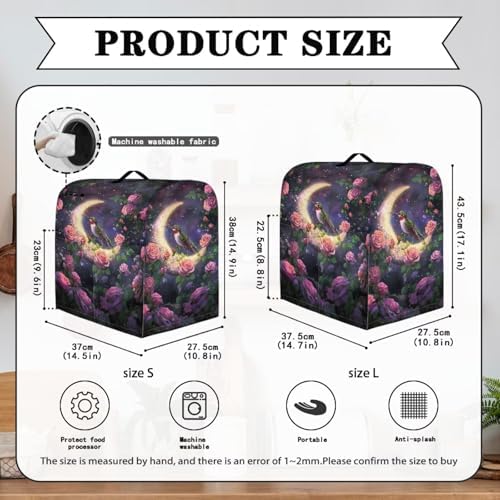 Stand Mixer Covers Home Kitchen Decoration Hummingbird Moon Rose Kitchen Aid Mixer Cover Dust Cover with Pockets and Handle Kitchen Accessories Mixer Covers