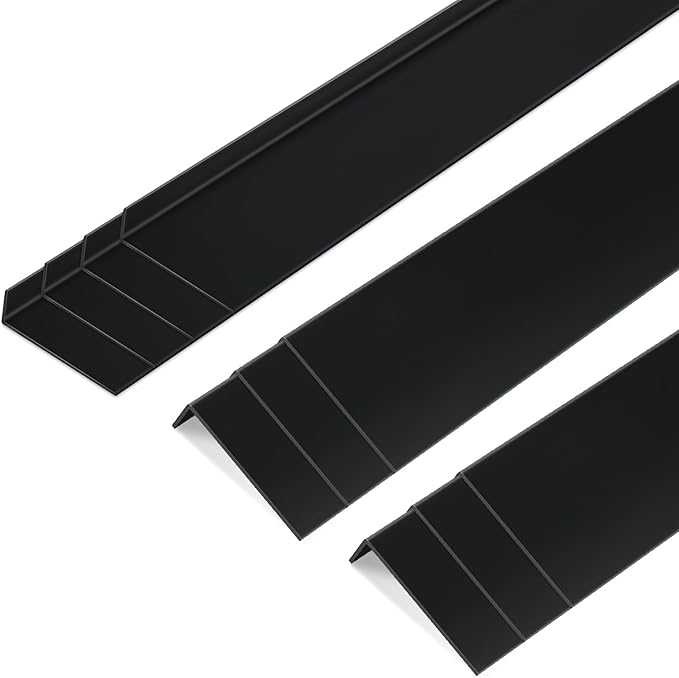 Sasylvia 10 Pcs 3 x 1 x 36 Inches Wall Corner Protector Guards, Avoid Scratching Scuffs, Black Vinyl Corner Trim Molding, Ease Install & Cleaning for Door Countertop Furniture Cabinet Protection