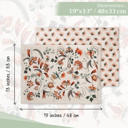 Maison d' Hermine Placemats Set of 4 Reusable 100% Cotton (13"x19")