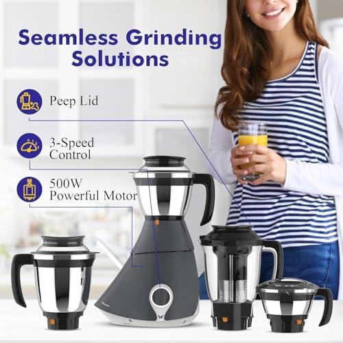 Butterfly Matchless Mixer Grinder 4J, 110 V, Grey, 550 Watts