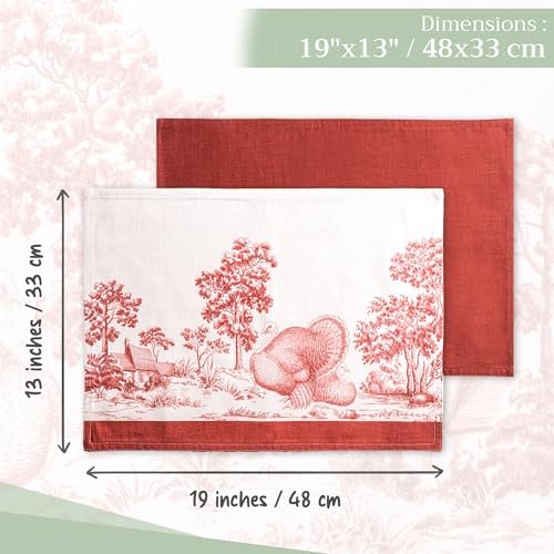 Maison d' Hermine Placemats Set of 4 Reusable 100% Cotton (13"x19")