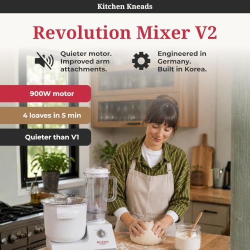 WonderMix Revolution Mixer V2, 900W Bread Dough Mixer & Stand Mixer