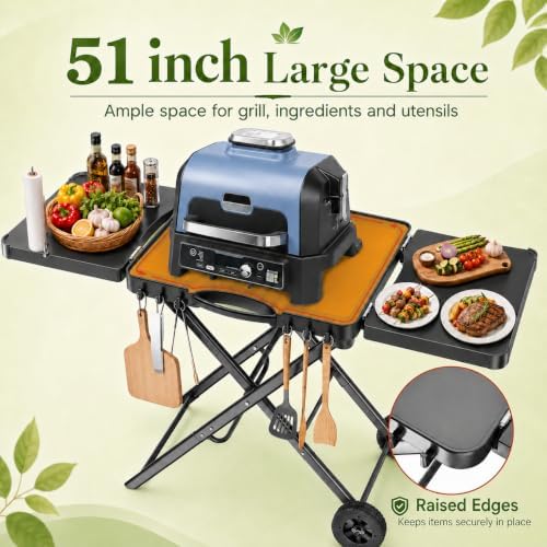 Hisencn 51 Inch Upgraded Grill Table Stand for Ninja Woodfire OG701&Pro XL