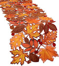 Simhomsen Embroidered Fall Leaves Table Runner for Thanksgiving, Autumn Harvest Decorations (14 × 68 inches)