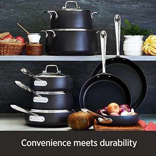 All-Clad E87599 Hard Anodized Aluminum Scratch Resistant Nonstick Anti-Warp Base 16-Inch by 13-Inch Large Roaster Roasting Pan with Nonstick Rack/Cookware, Black