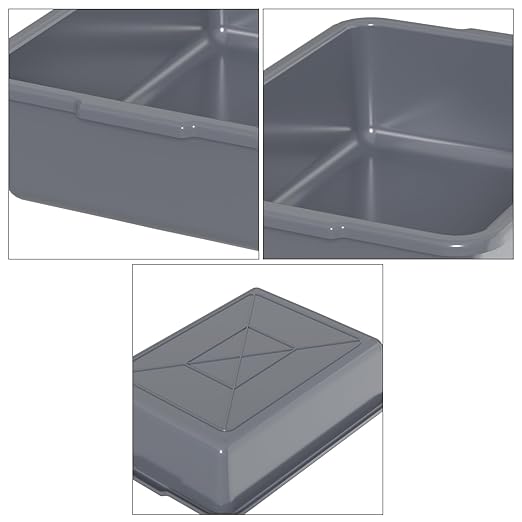 13 L Plastic Bus Tub, Small Commercial Bus Tubs, Gray, 4 Packs
