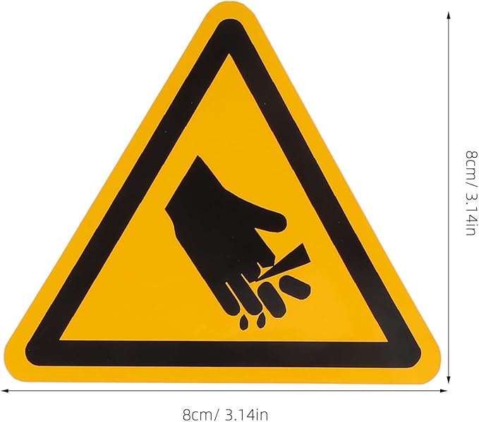 VALICLUD 6pcs Warning Stickers for Machinery High Visibility Hand Injury Caution Labels with Strong Adhesive Safety Markers for Hazardous Risk Prevention in Industrial Settings