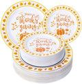 EjonirInjonir 60pcs Premium Thanksgiving Plastic Plates for Friendsgiving