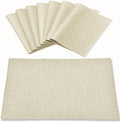 Cloth Placemats Set of 8, Linen Type Fabric Placemats Machine Washable Heat Resistant Placemats Wrinkle Free Thick Polyester Kitchen Place Mats for Dining Table (Beige)