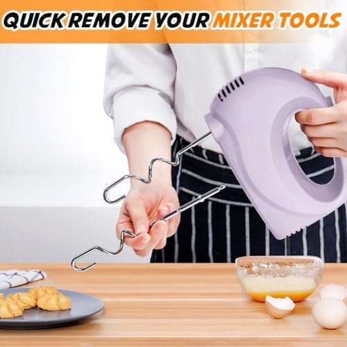 Handmixer Electric Handheld - 7 Speed Portable Kitchen Mixer Electric with 5 Stainless Steel Accessories Whisk, Food Beater for Whipping Mixing Cookies Cakes Home (CX6613-VT)