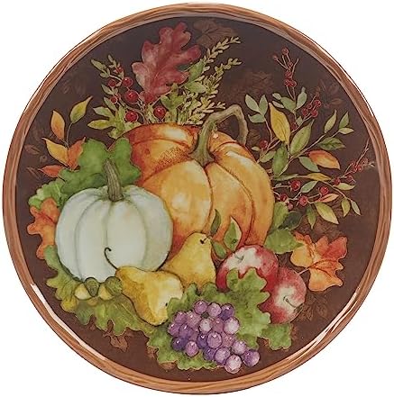 Certified International Harvest Blessings 8.5" Salad/Dessert Plate, Multicolor, Medium, Set of 4