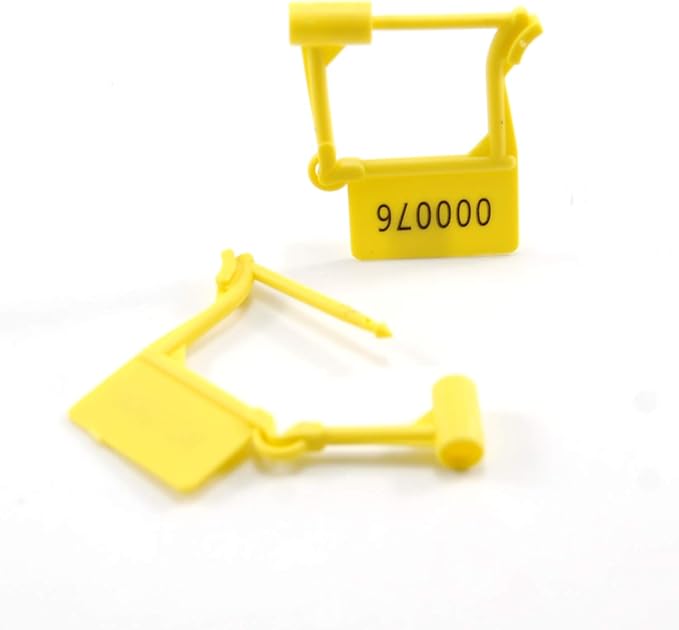 Plastic Security Padlock Seals Numbered Security Tags - Tamper Proof Disposable Locks for Luggage Medical Clothing (1000 PCS) (Yellow)