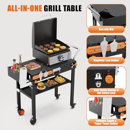 Portable Outdoor Grill Table for Blackstone 17" or 22" Griddle Stand