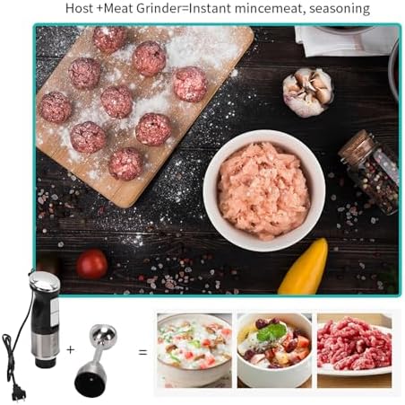 Hand Blender, Immersion Blender with Adjustable Speed, Electric Handheld Portable Stick Mixer, for Effortless Blending Smoothies Shakes Puree Round, 400W