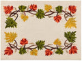 SARO LIFESTYLE Autumn Leaf Embroidered Placemats (Set of 4) - Decorative Fall Placemats for Seasonal Dining, Thanksgiving Tables and Harvest Entertaining, 14"x20", Natural