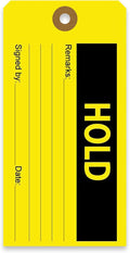 Tags 4 Less Production Quality Control Hang Tags – Equipment Preventative Maintenance Labels, for Easy Record-Keeping for Inventory Status (Hold, Pack of 100)