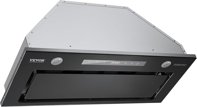 VEVOR Range Hood Insert, 30 Inch Built-in Kitchen Vent Hood, 800CFM Stainless Steel Stove Hood with Gesture & Touch Control, LED Light, Baffle Filters, 4-Speed Exhaust Fan, Ducted/Ductless Convertible