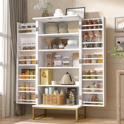 kepptory 51” Kitchen Pantry Storage Cabinet with Diamond Design
