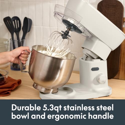 bella STIR 5.3Qt Tilt-Head Stand Mixer, 12-Speed Countertop Mixer, Oatmilk
