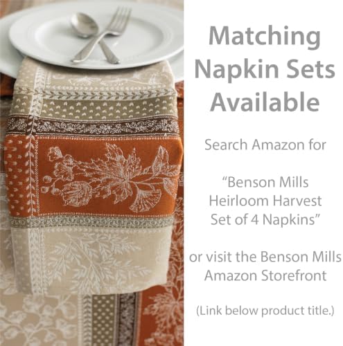 Benson Mills Heirloom Harvest Tablecloth (Terracotta 60"x 144" Rectangular)