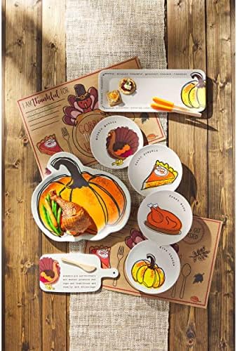 Mud Pie Thanksgiving Melamine Platter; 12 3/4" x 14", Orange