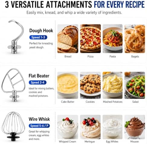 Household Stand Mixer, 7QT Kitchen Electric Mixer for Home Baking