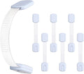 10-Pack Child Safety Cabinet Locks，Adjustable No Drilling Baby Proofing Strap Latches for Drawers,Cupboard,Cabinets,Fridge,Toilet Seat,Door,Closet–No Tool Easy 3M Adhesive Installation