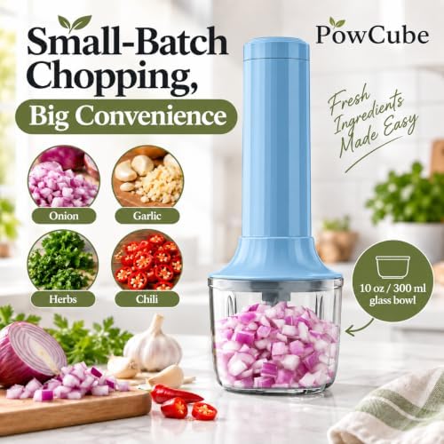 Cordless Hand Mixer, 4-in-1 Handheld Electric Mixer with Electric Whisk Frother & 10 oz Mini Food Chopper, USB-C Rechargeable 4-Speed Hand Mixer for Eggs, Cream, Coffee & Small-Batch Prep