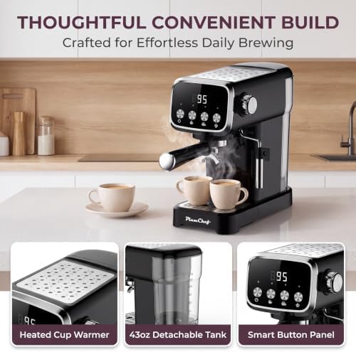20BAR Espresso Machine with Frother, Coffee Maker with Cup Warmer