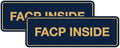 Signs ByLITA Standard FACP Inside Sign | Fire Safety Signage (Navy Blue/Gold) - Medium 2 Pack