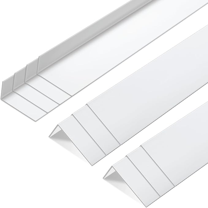 Sasylvia 10 Pcs 2 x 1 x 36 Inches Wall Corner Protector Guards, Avoid Scratching Scuffs, White Vinyl Corner Trim Molding, Ease Install & Cleaning for Door Countertop Furniture Cabinet Protection