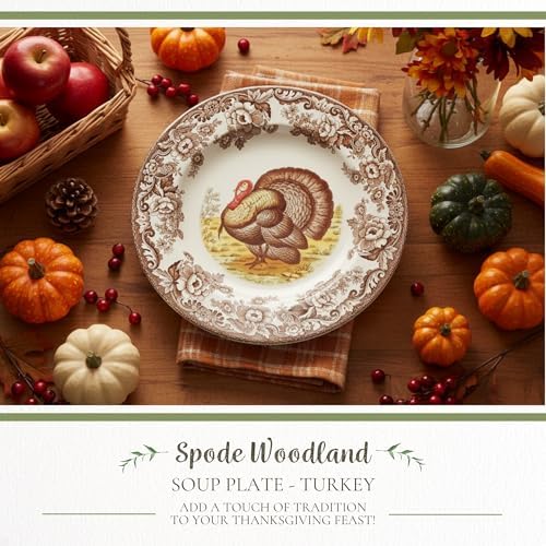 Spode – Woodland – Soup Plate - Turkey - Brown/White