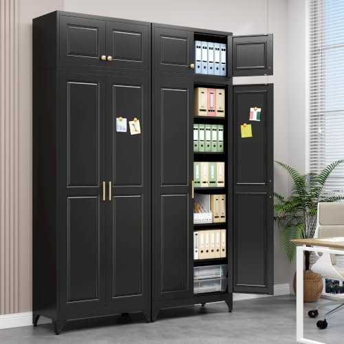 Polup 90" Pantry Cabinet, Tall Metal Storage Cabinet with Doors and Shelves