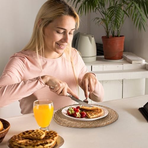 13.8'' Round Woven Placemats Set of 24, Boho Wicker Chargers, Terrekraft
