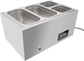 DYNAMI 110V Commercial Buffet Food Warmer,Large Capacity 4 Pan(1.5Gal*2+0.7Gal*2) Stainless Steel Electric Countertop Steam Table with Intelligent Thermostat Design,for Parties Buffet Catering